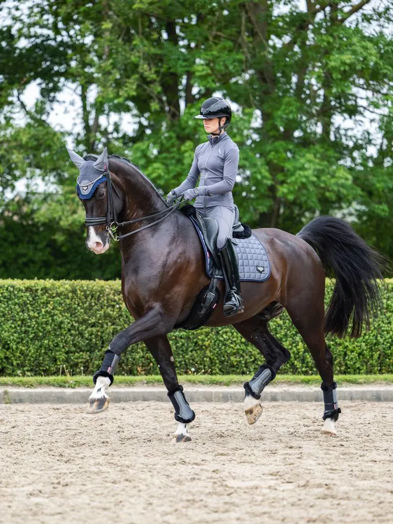 LeMieux Fleece Edged Mesh Brushing Boot Brushed Steel Grey-1